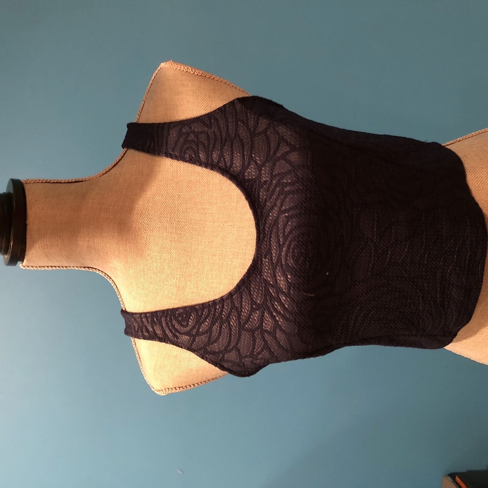 Navy Floral Crop Top